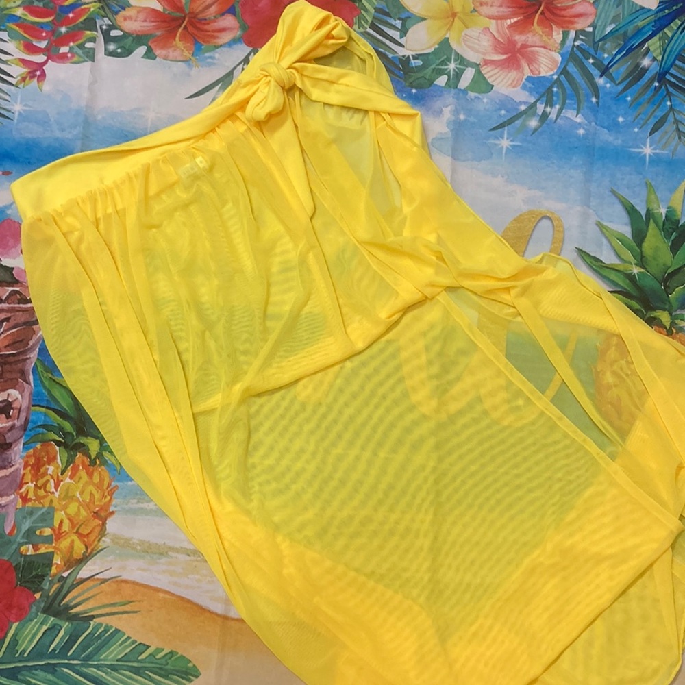 Bright Yellow Sarong Coverup     Size S